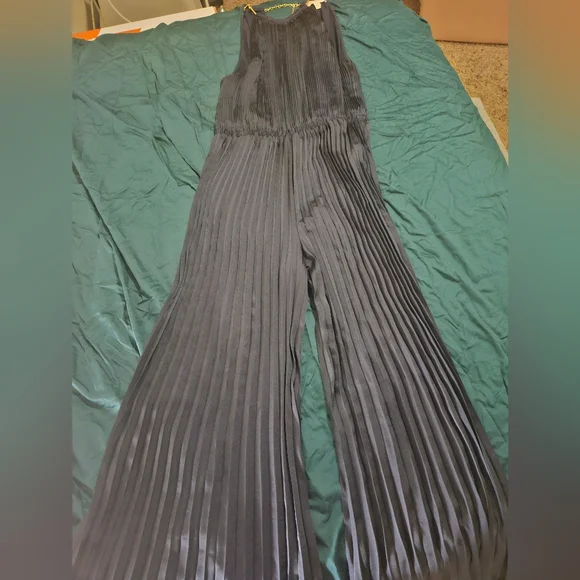 Michael Kors Navy Blue Pleated Jumpsuit - Picture 6 of 11